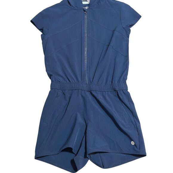 NWT Avia Studio Girls Small 6/6X Navy Hooded Romper One-Piece Casual Activewear - Picture 3 of 5